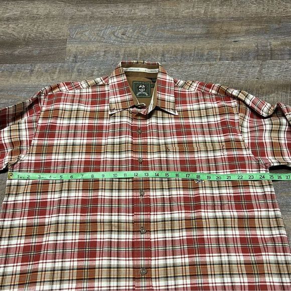 Cinch Shirt Men's Large Red Tan Plaid Long Sleeve Rodeo Western button up Miller - Picture 3 of 8